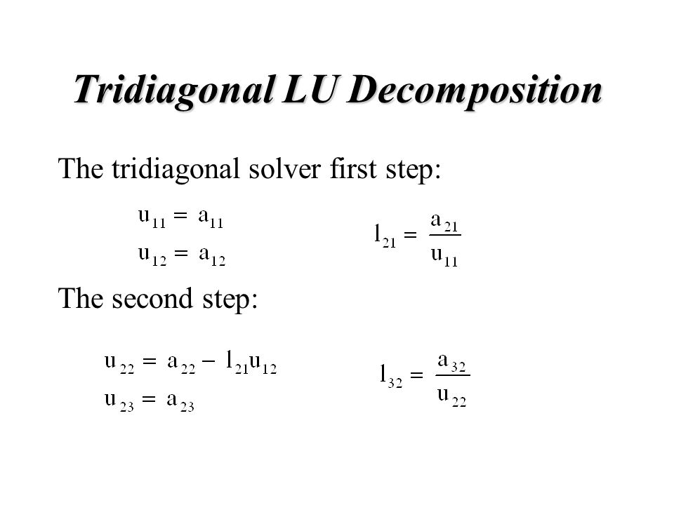 investing a tridiagonal matrix decomposition